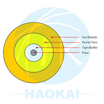 کابل نوری داخلی تک هسته ای ساده 3mm GJFJV G652D SM Fiber