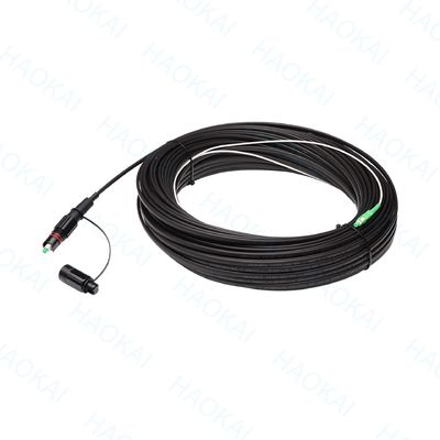 کانکتور پیش FTTX راه حل SC APC FTTA کابل فیبر نوری 5.0mm G657A2 LSZH 5M سیاه