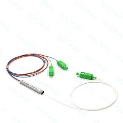 1X2 مینی فیبر PLC Splitter PBT کوپلر با اتصال SC / APC