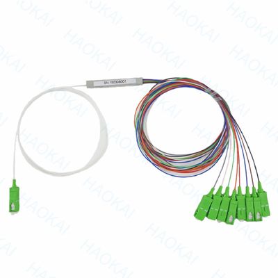 FTTH 1x4 1x8 فیبر PLC Splitter لوله فولادی کوچک با کانکتور SC APC