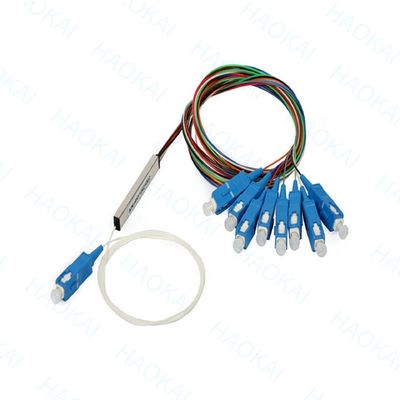 FTTH 1x4 1x8 فیبر PLC Splitter لوله فولادی کوچک با کانکتور SC APC