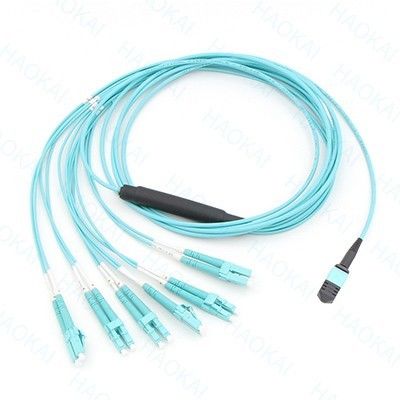 12core OM4 MPO Fan Out Optical Patch Cord LC سیم پیچ فیبر نوری