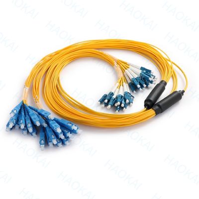 12core OM4 MPO Fan Out Optical Patch Cord LC سیم پیچ فیبر نوری
