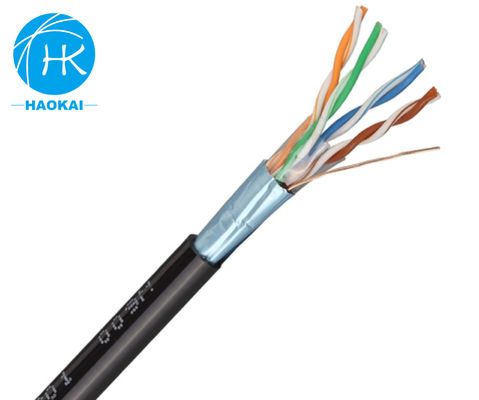 UTP CAT5E کابل LAN بیرونی عایق HDPE جامد با پیام رسان