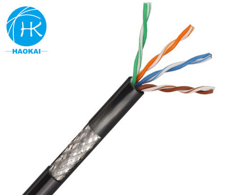 UTP CAT5E کابل LAN بیرونی عایق HDPE جامد با پیام رسان