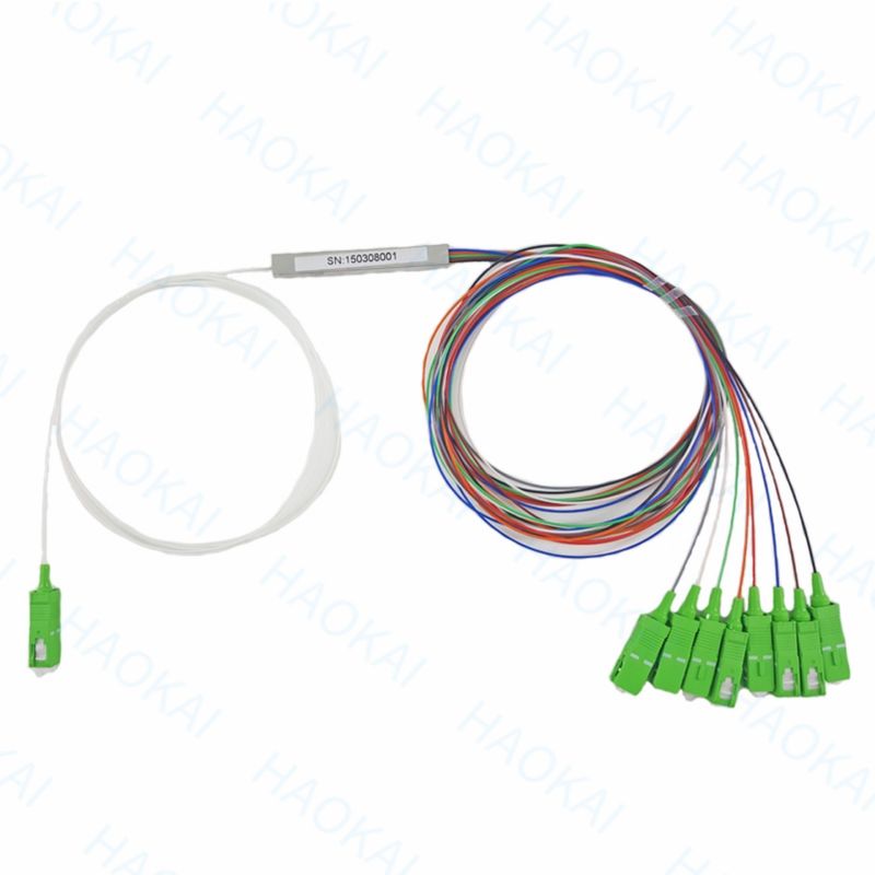 FTTH 1x4 1x8 فیبر PLC Splitter لوله فولادی کوچک با کانکتور SC APC