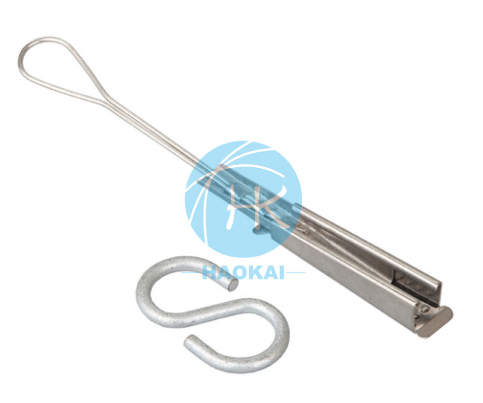 S Hook Aerial Footth Accessories فلات تایپ فیبر نوری قطره کابل تنش کلیمپ